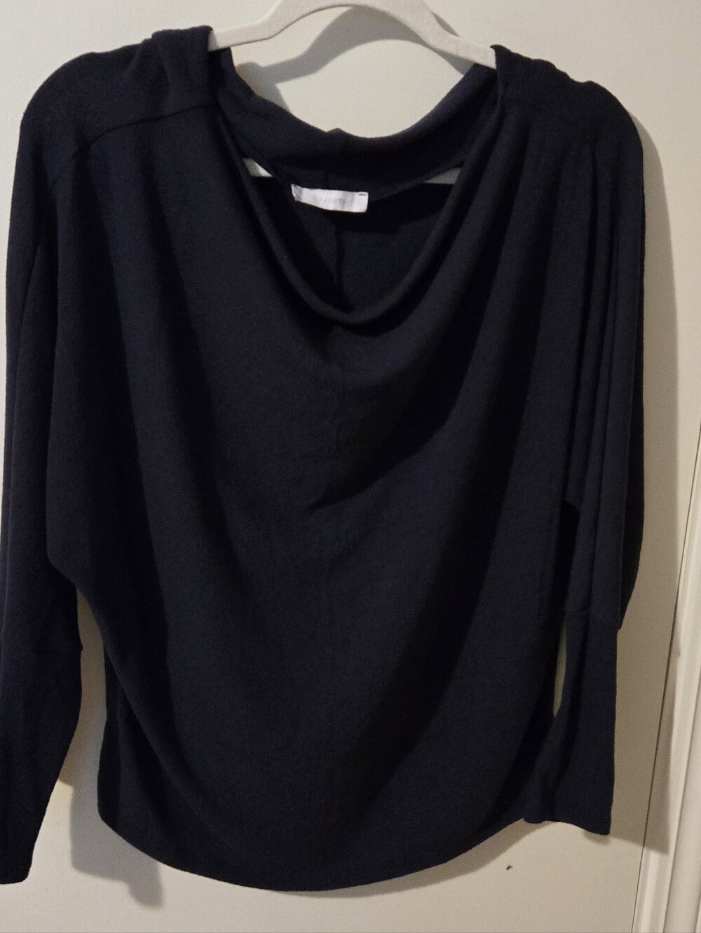 Navy Draped Neck Women’s Sweater